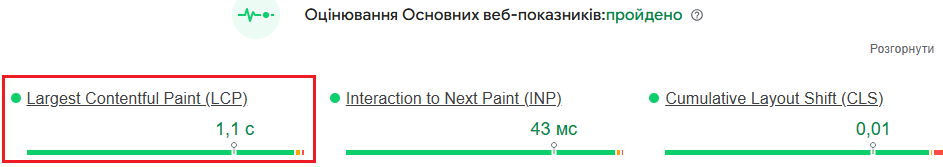що таке LCPпокращення та зручність сайту швидкість роботи сайту